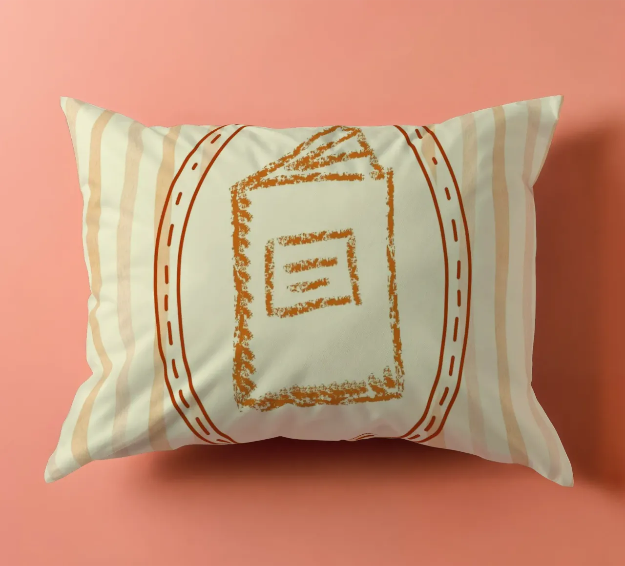Minimalist Book in Oval Frame Library Art decorative cushion by vintagepod