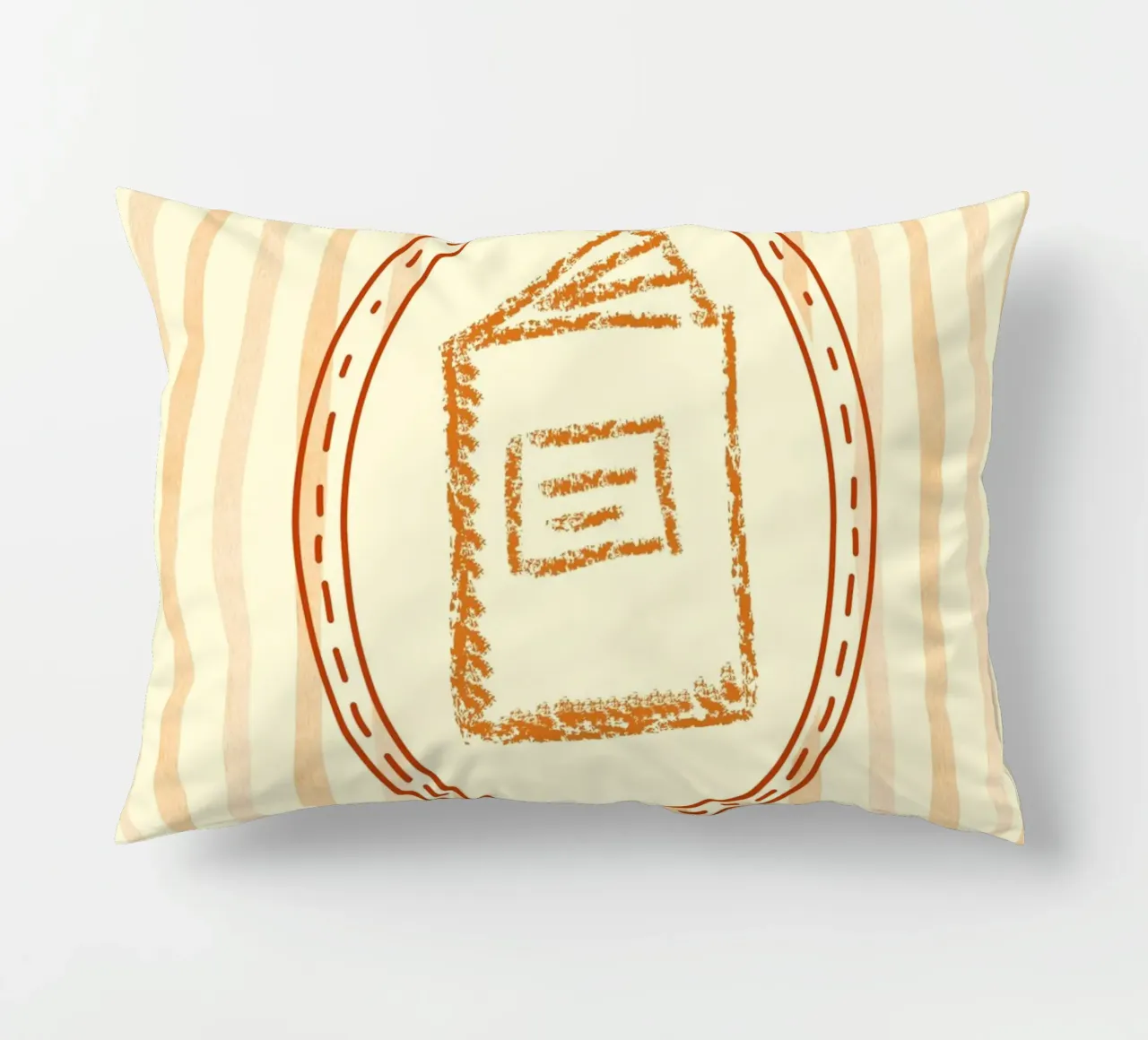 Minimalist Book in Oval Frame Library Art decorative cushion by vintagepod
