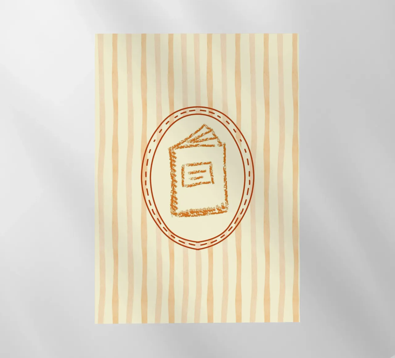 Libro minimalista in cornice ovale Library Art pellicola backlit da vintagepod
