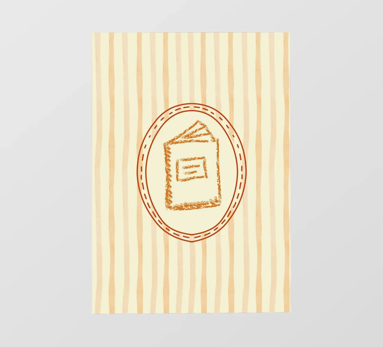 Libro minimalista in cornice ovale Library Art pellicola backlit da vintagepod