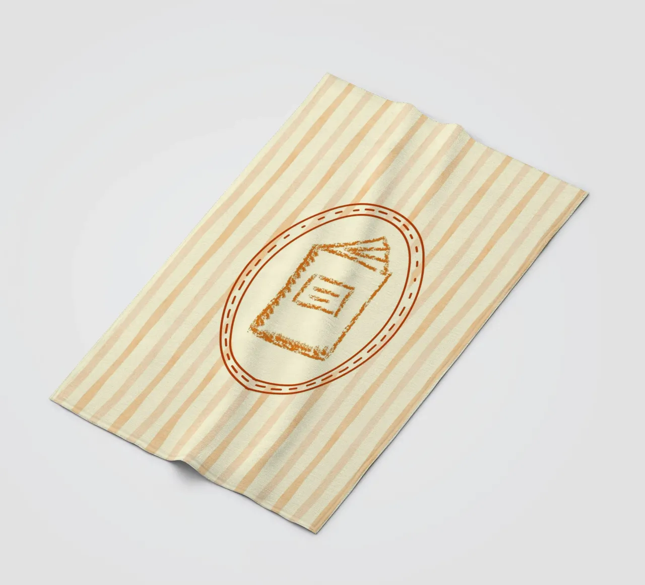Libro minimalista in cornice ovale Library Art coperta in pile da vintagepod