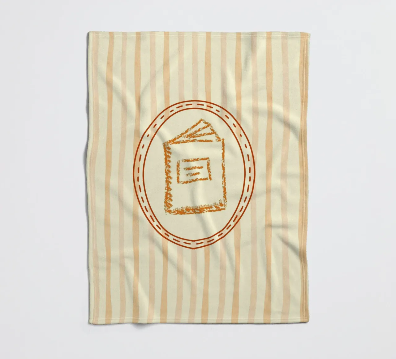 Libro minimalista in cornice ovale Library Art coperta in pile da vintagepod