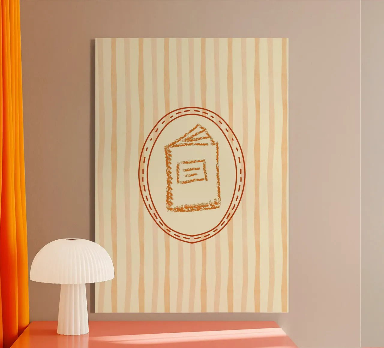 Libro minimalista in cornice ovale Library Art plexiglass da vintagepod