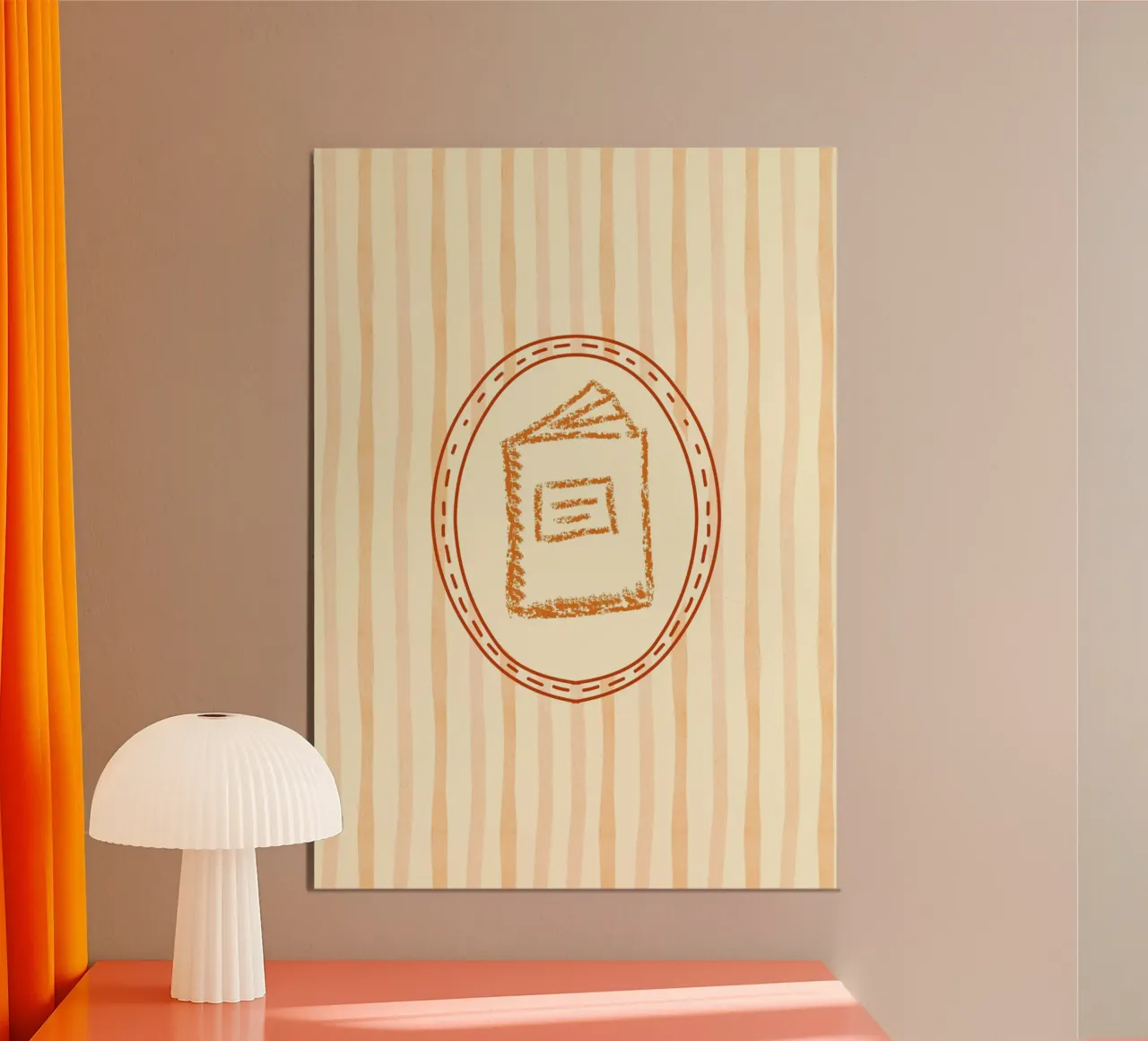 Libro minimalista in cornice ovale Library Art alluminio dibond da vintagepod