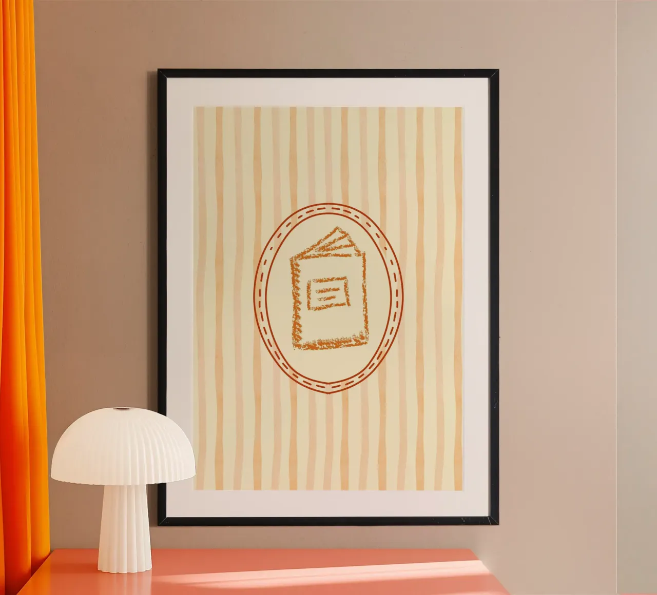Minimalist Book in Oval Frame Library Art hahnemühle by vintagepod