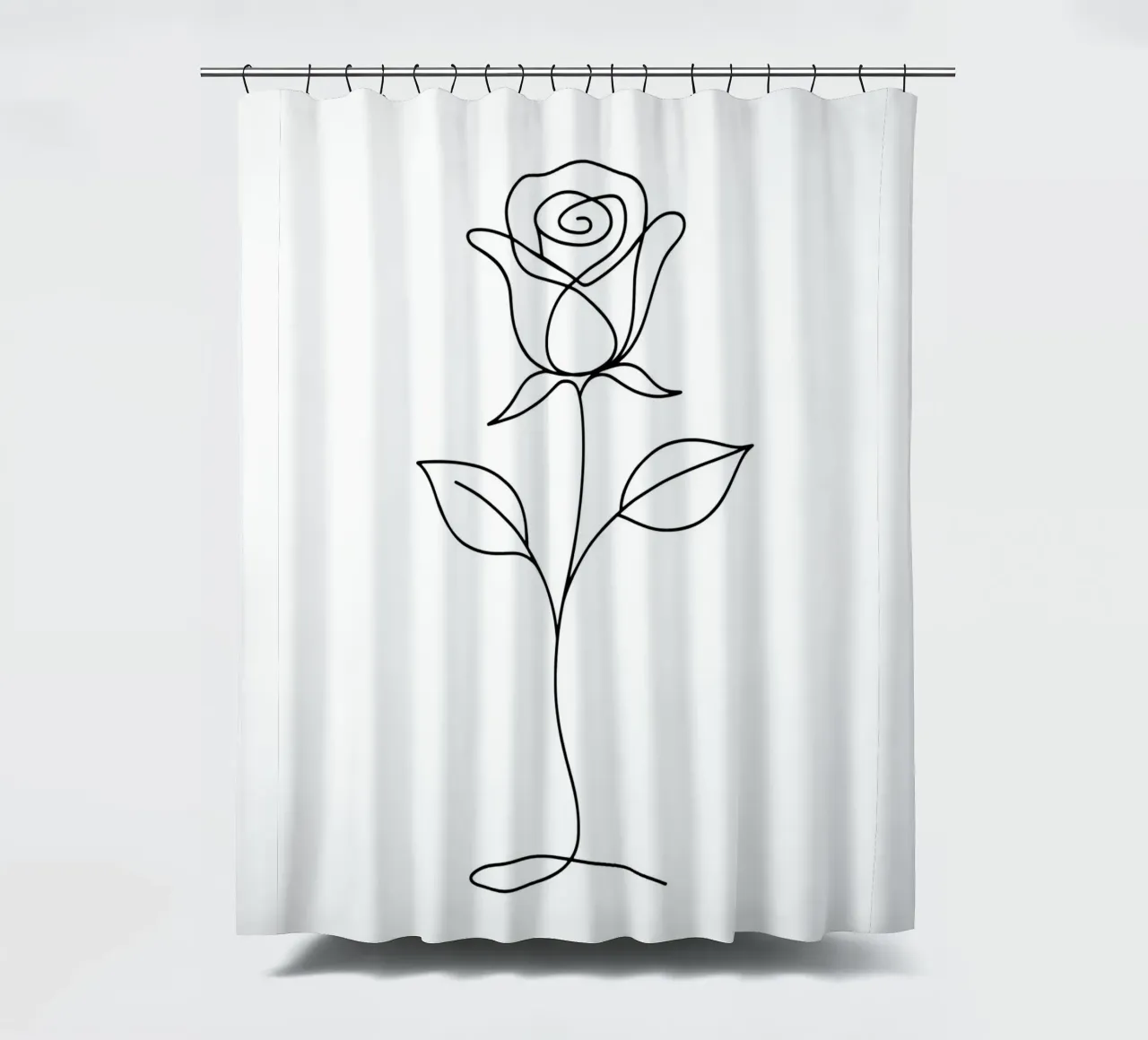 Una linea di fiori di rosa in fiore minimale tenda da doccia da Attaboy Dsgn