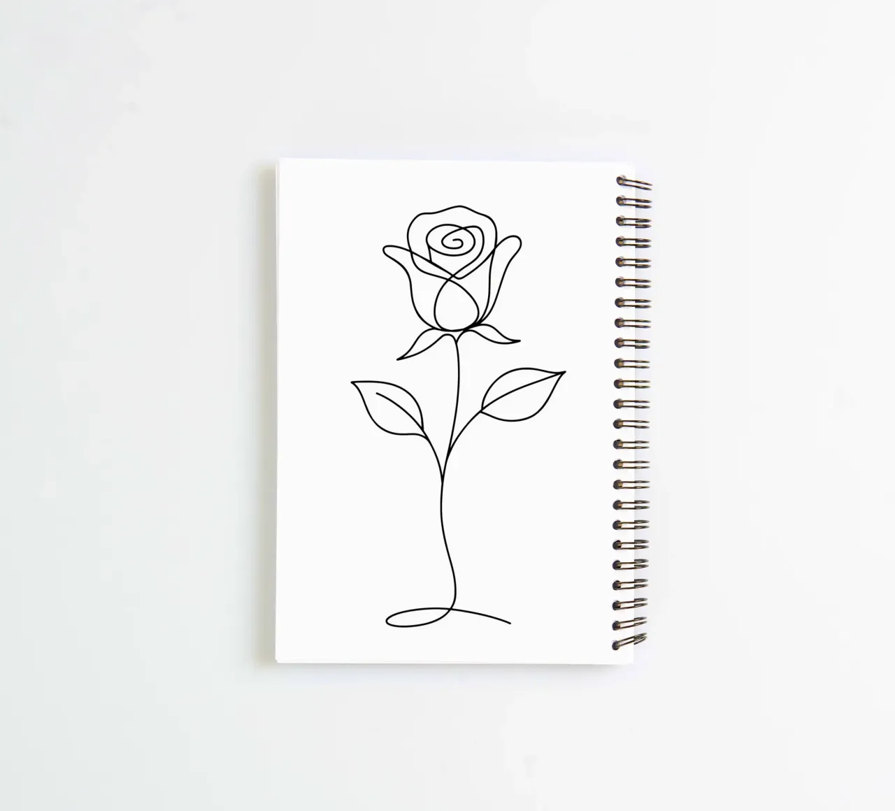 Una linea di fiori di rosa in fiore minimale diario ad anelli da Attaboy Dsgn