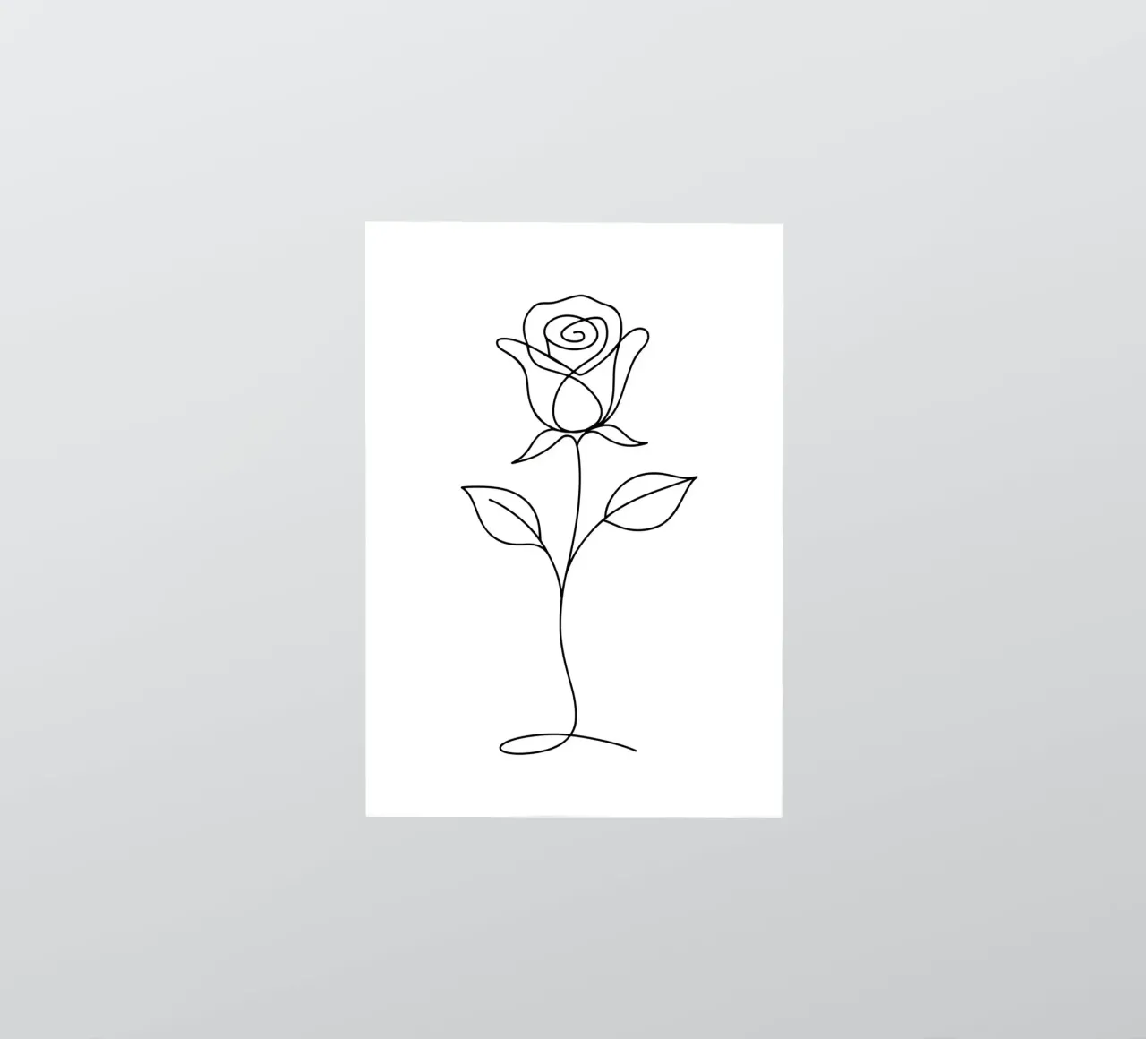 Una linea di fiori di rosa in fiore minimale adesivo da Attaboy Dsgn