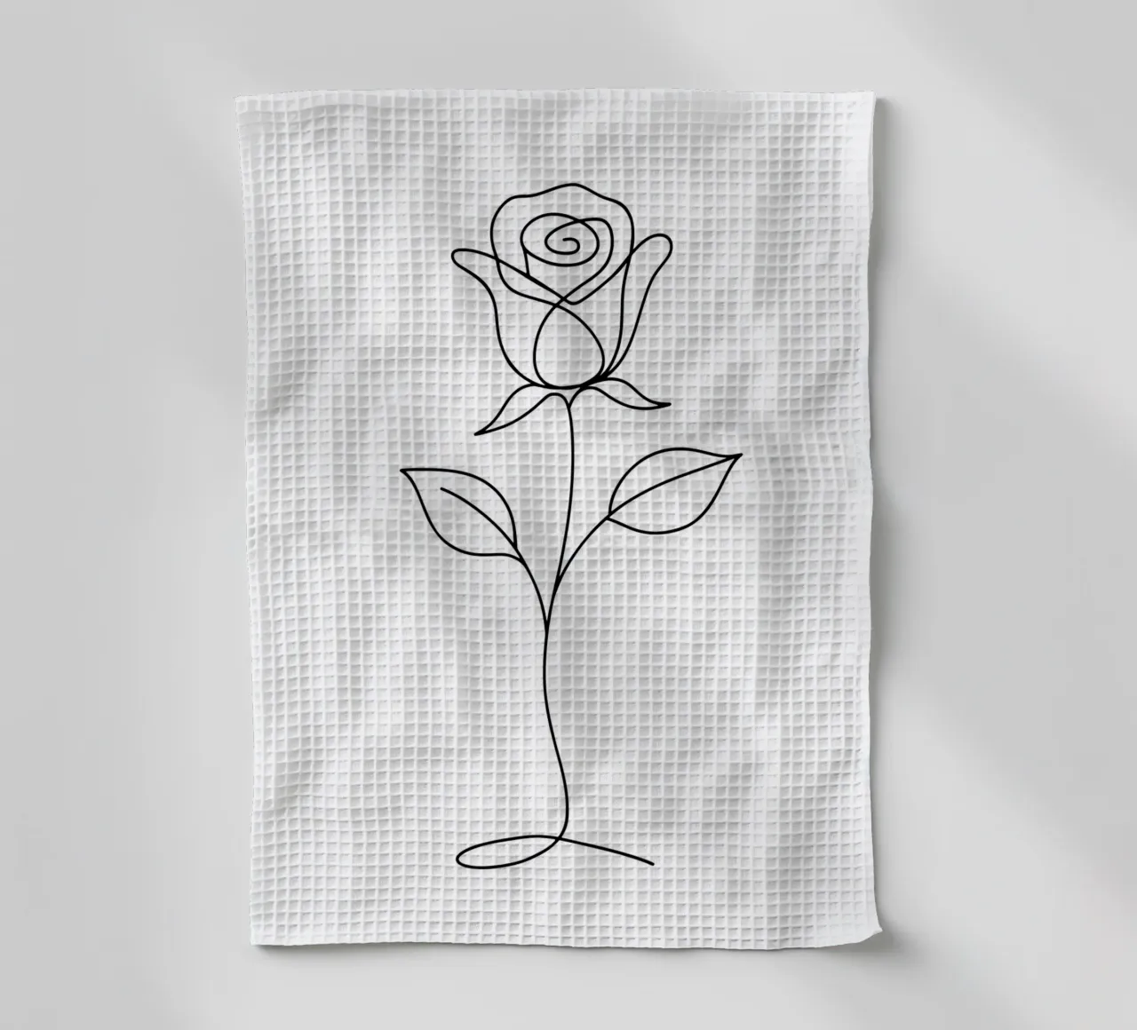 Fleur de rose à une ligne Minimal Bloom torchon de Attaboy Dsgn