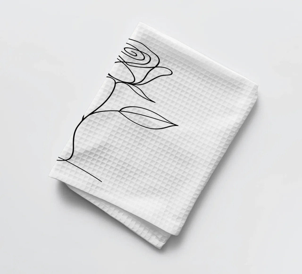 Fleur de rose à une ligne Minimal Bloom torchon de Attaboy Dsgn