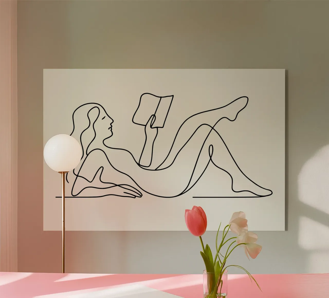Repose in Lines Woman Reading plexiglass da Attaboy Dsgn