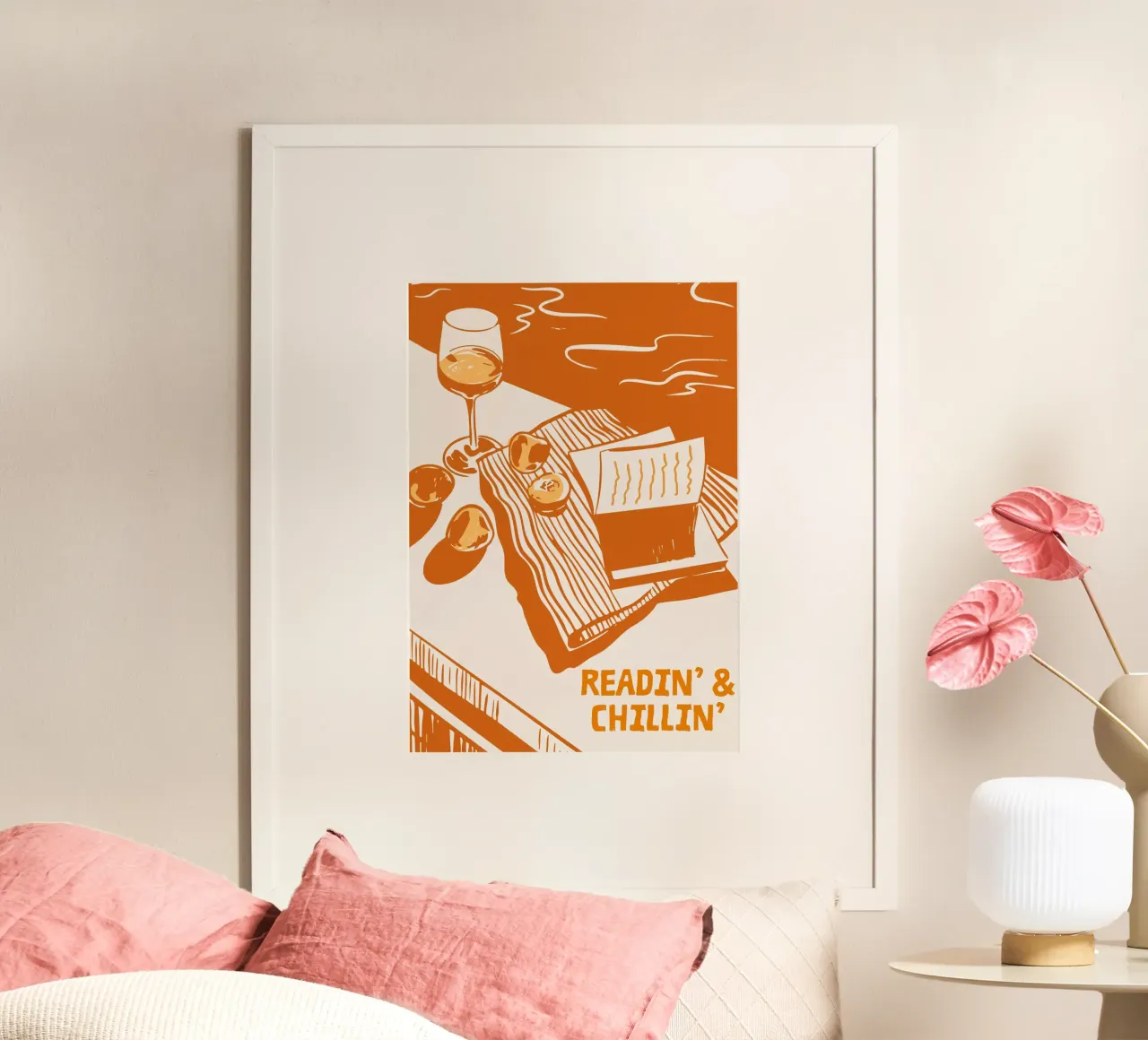 Poster per libri e vino "Readin' & Chillin'" poster da vintagepod