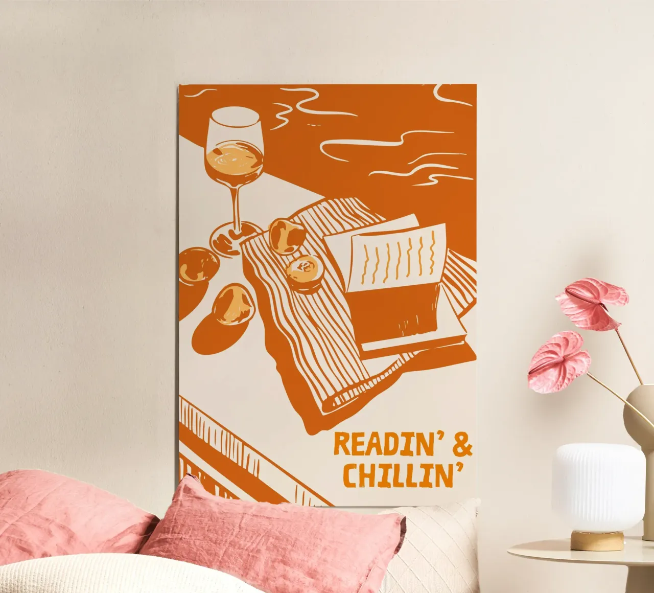 Poster per libri e vino "Readin' & Chillin'" poster da vintagepod