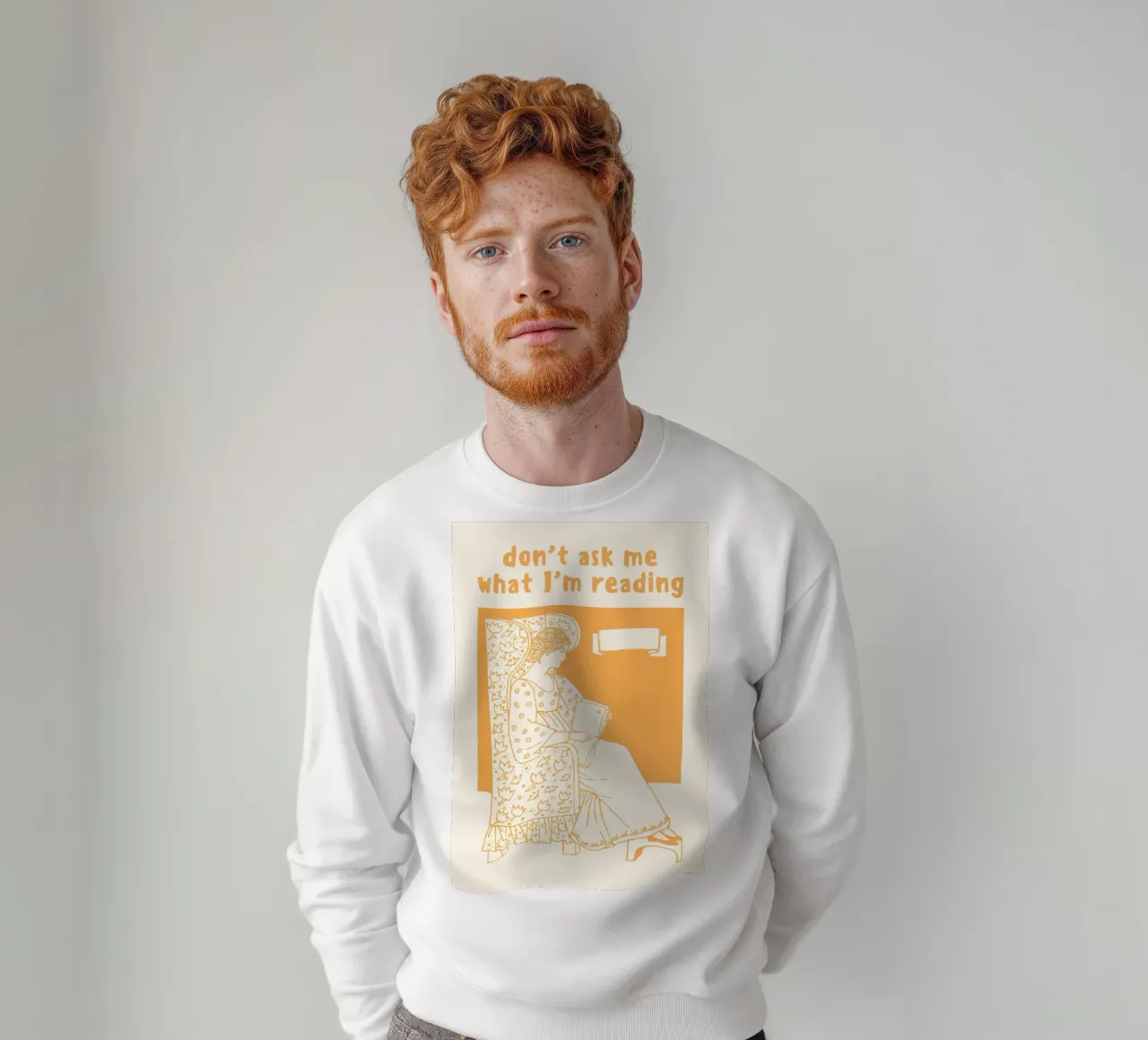 "Póster retro "No me preguntes lo que leo sudadera de vintagepod
