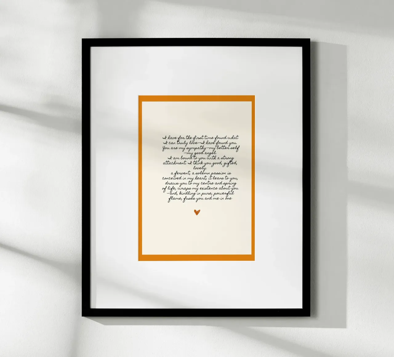 Poster con citazione d'amore di Charlotte Brontë Jane Eyre poster con telaio in legno da vintagepod