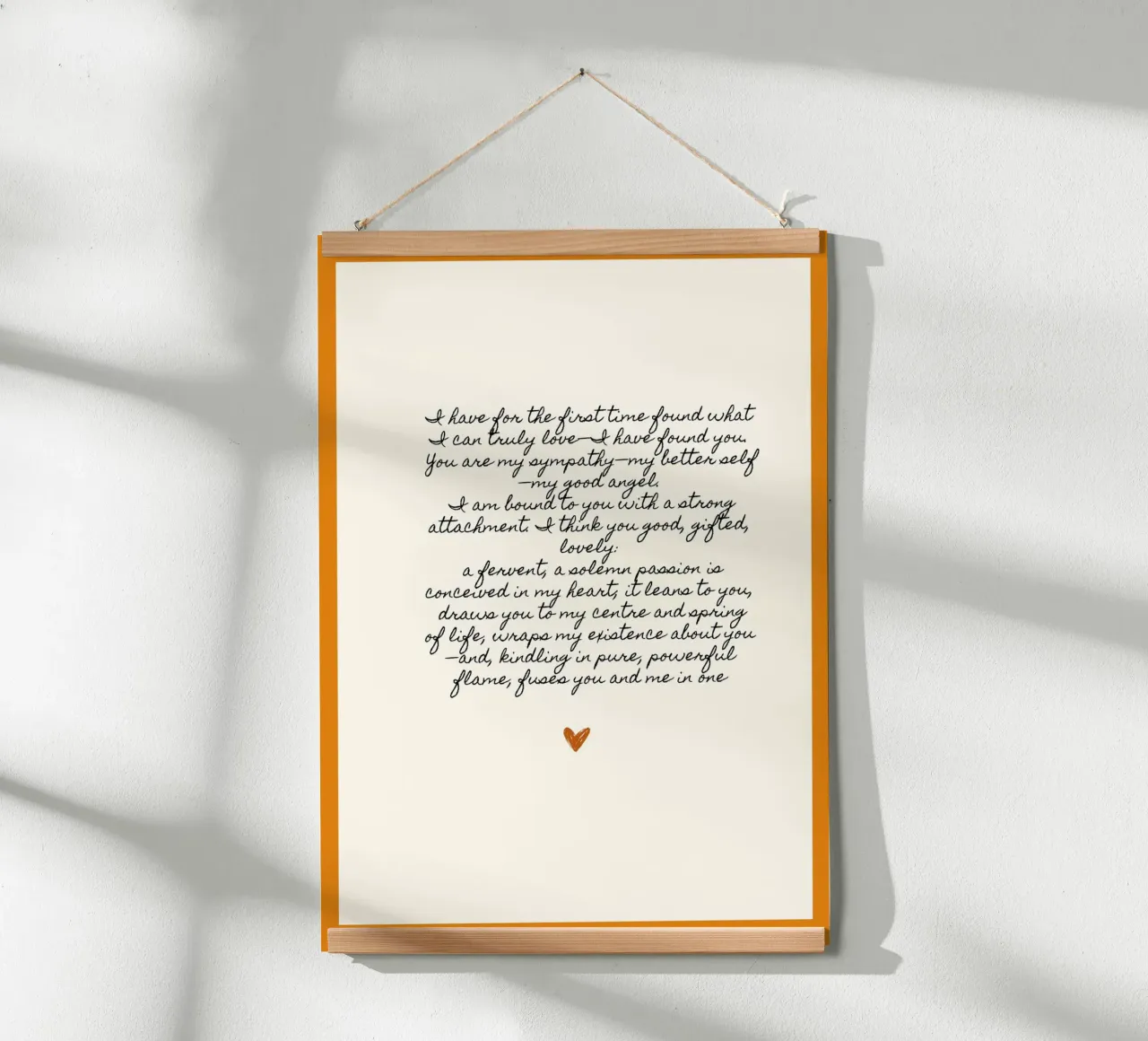 Poster con citazione d'amore di Charlotte Brontë Jane Eyre poster con telaio in legno da vintagepod