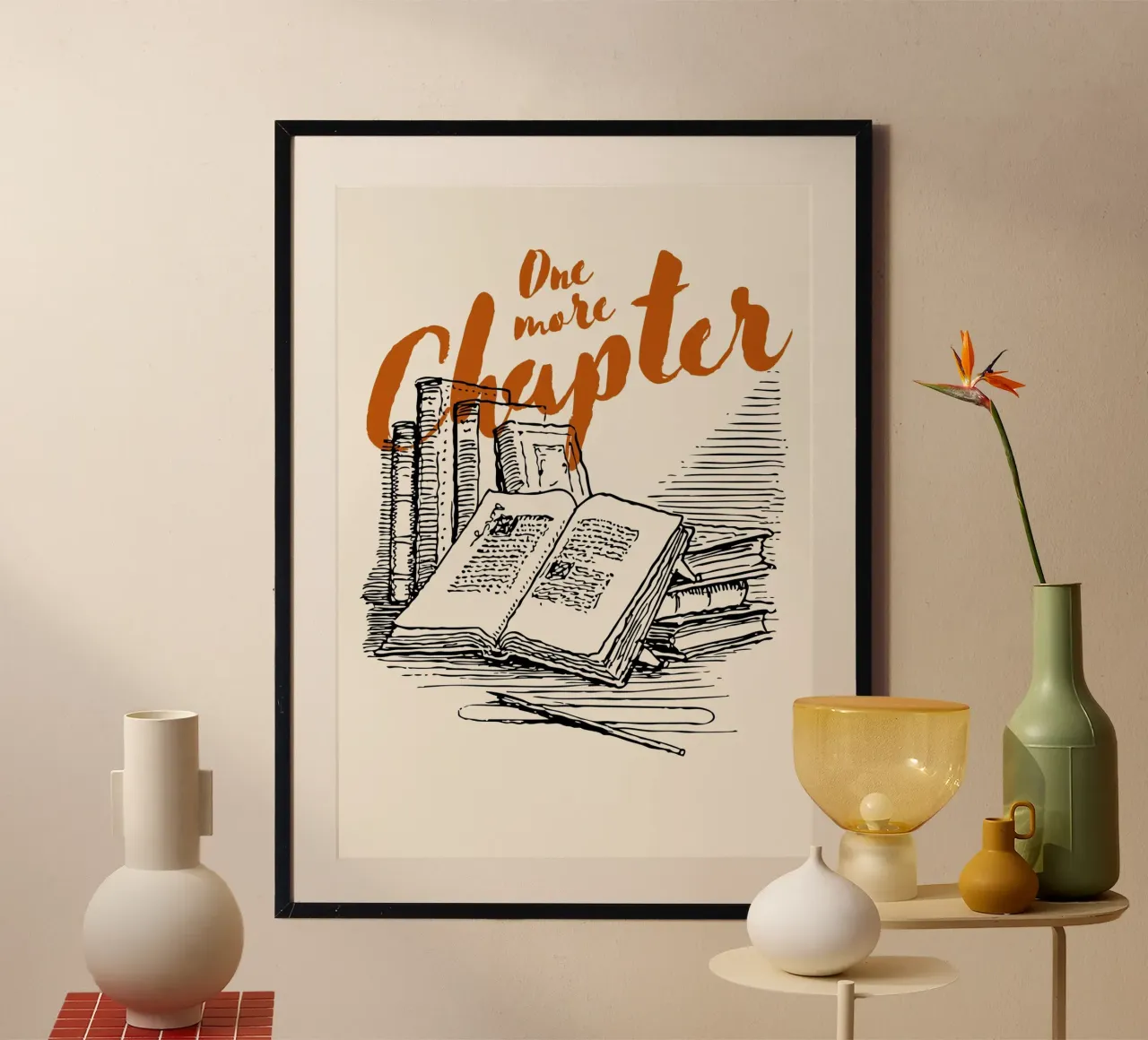 Affiche gravée d'époque "Un chapitre de plus". poster de vintagepod