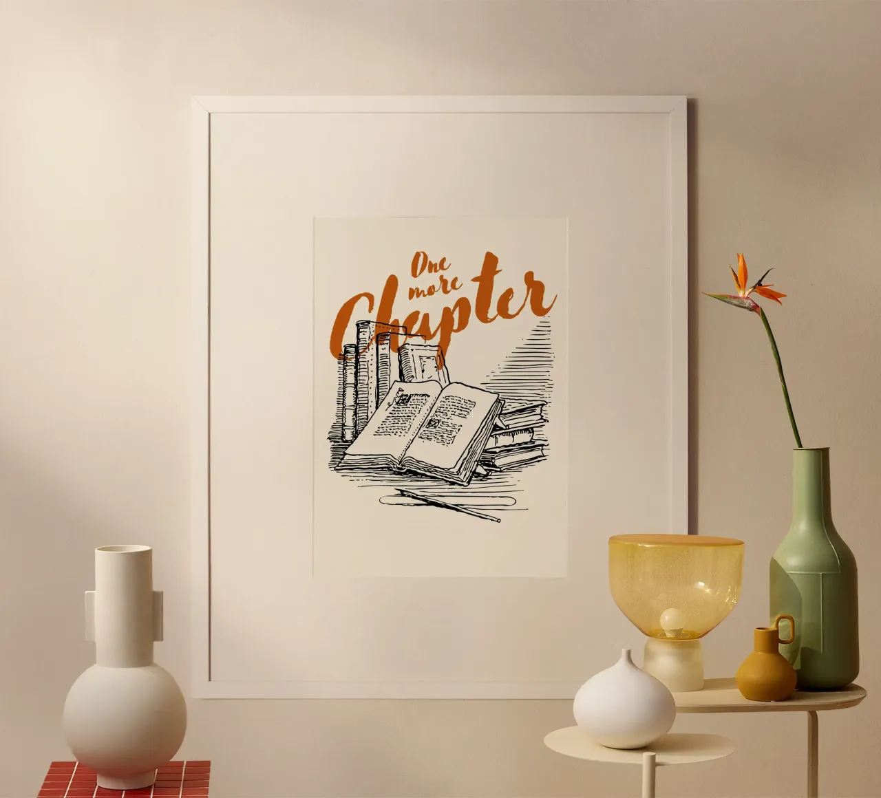 Affiche gravée d'époque "Un chapitre de plus". poster de vintagepod
