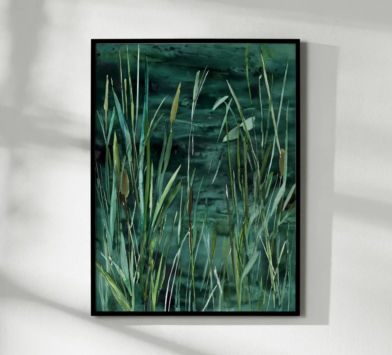 Joncs d'eau douce poster avec cadre en plastique de Louise Wilder Studio