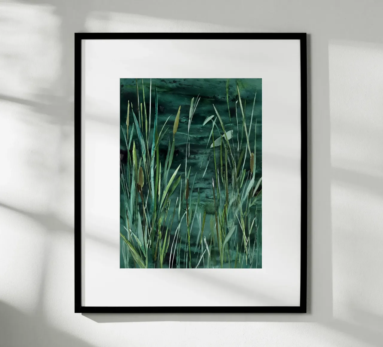 Joncs d'eau douce poster avec cadre en plastique de Louise Wilder Studio