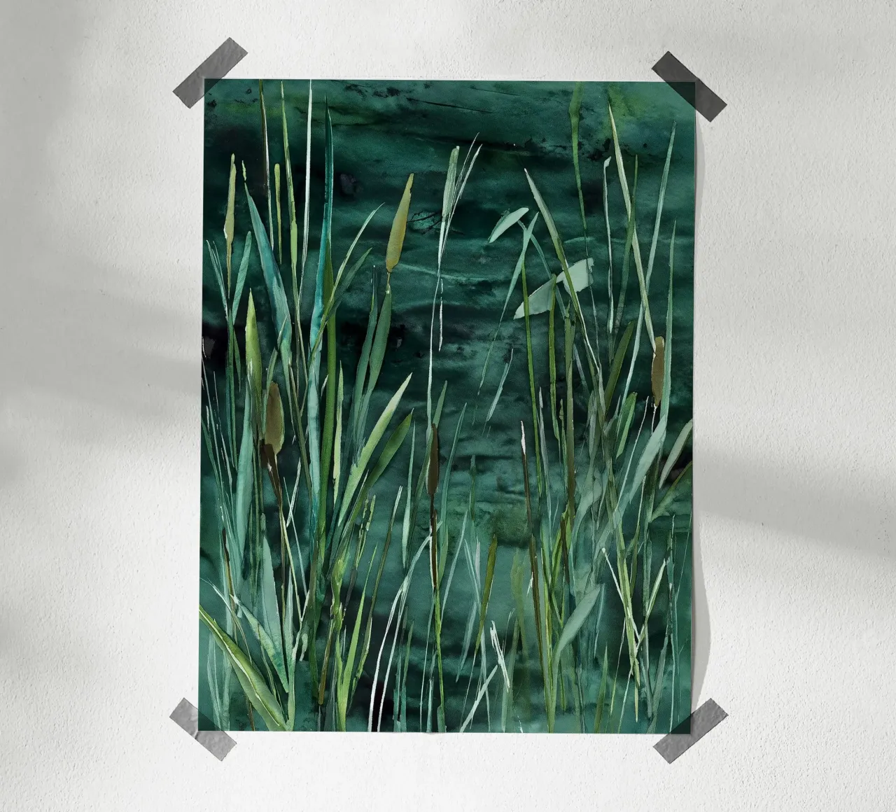 Joncs d'eau douce poster avec cadre en plastique de Louise Wilder Studio