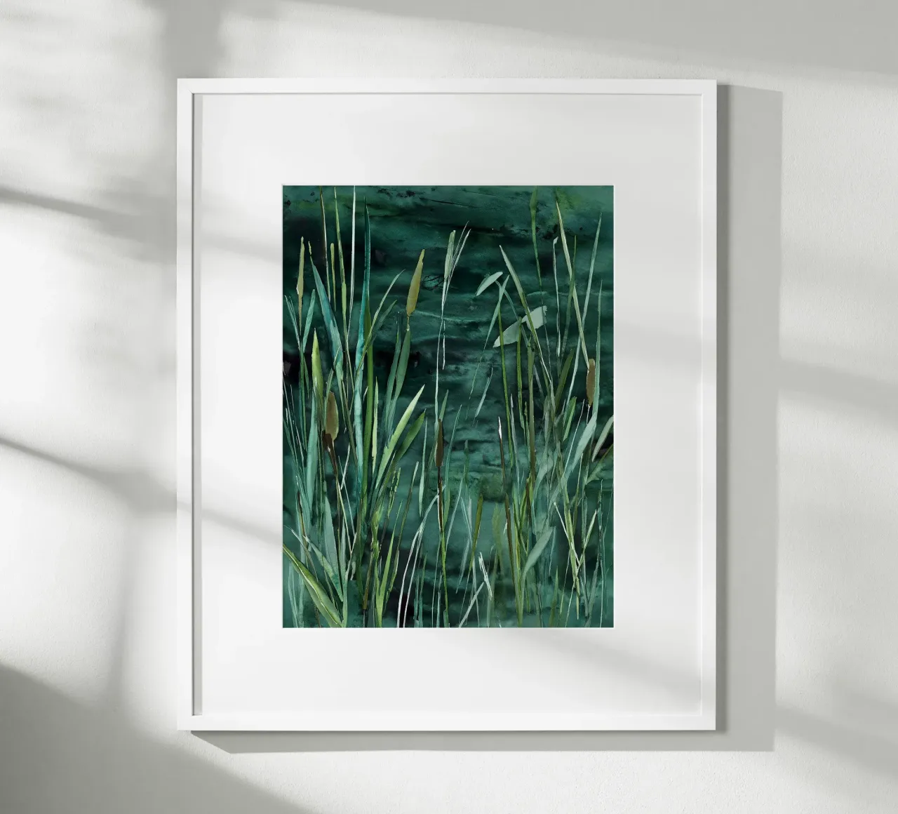 Joncs d'eau douce poster avec cadre en plastique de Louise Wilder Studio