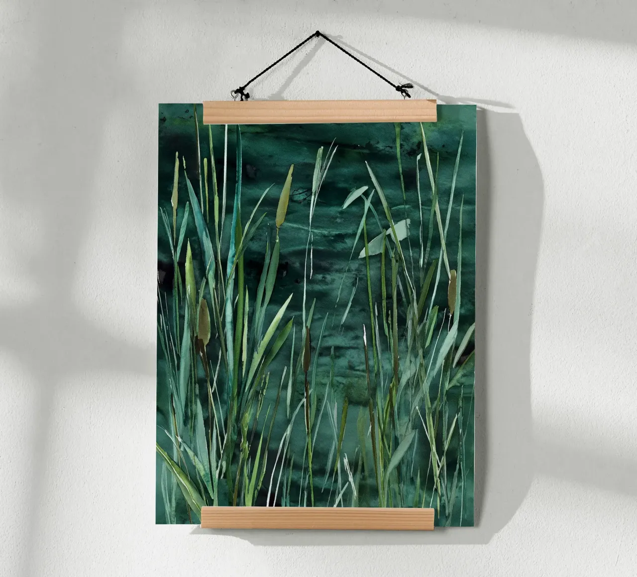 Joncs d'eau douce poster avec cadre en plastique de Louise Wilder Studio