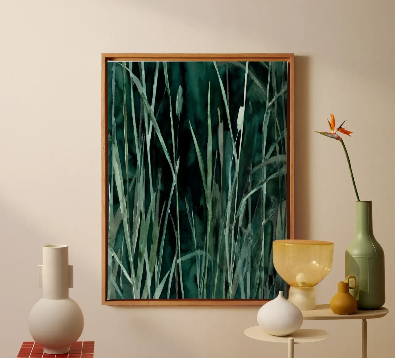 Canna del crepuscolo tela con Cornice a cassetta da Luke Wilder Studio
