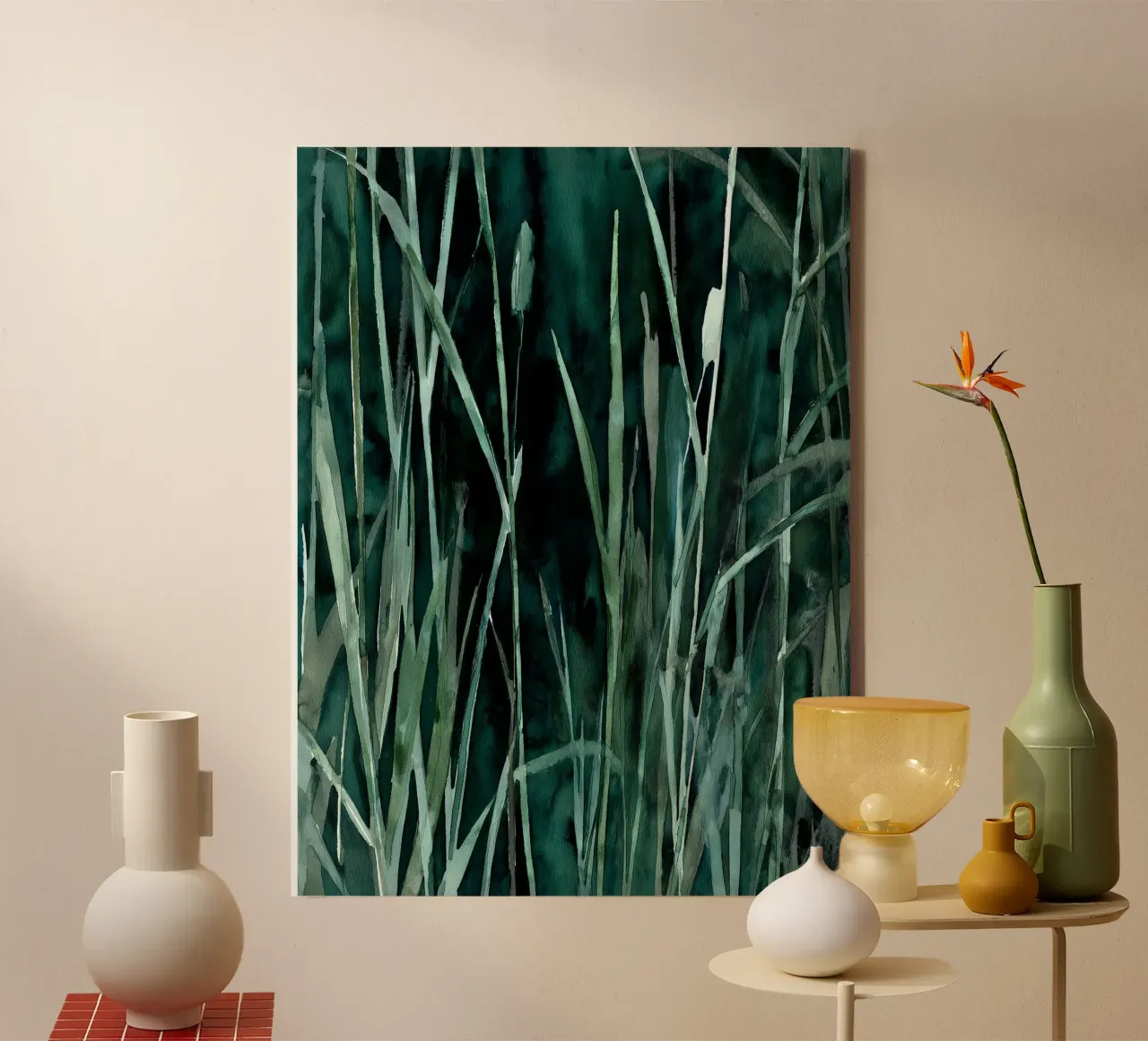 Canna del crepuscolo tela con Cornice a cassetta da Luke Wilder Studio
