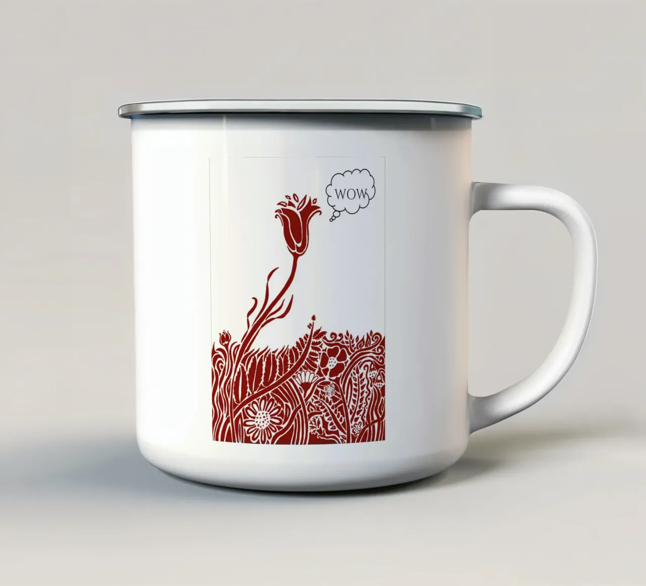 Wow! - Thinking Flowers. tazza in smalto da PaperLine Art