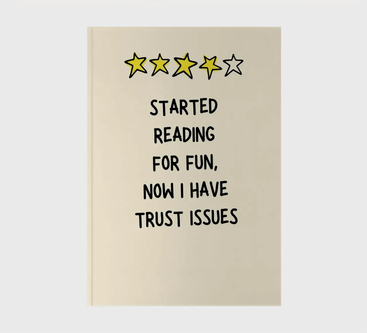 Funny Bookworm "Trust Issues" Poster Print notebook by vintagepod