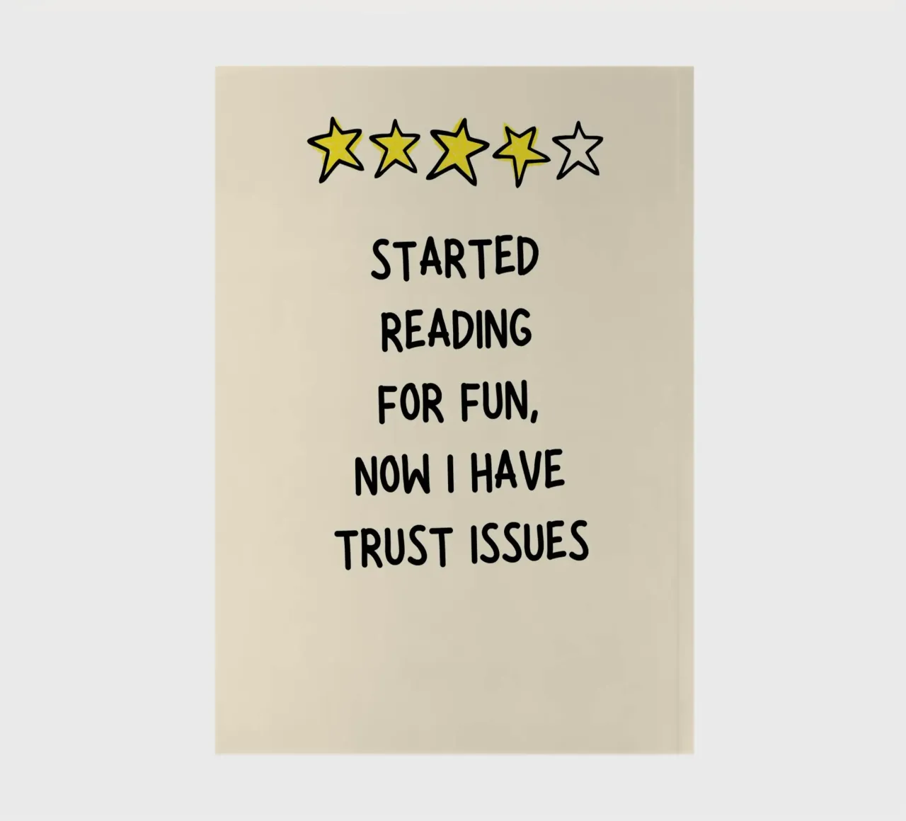 Funny Bookworm "Trust Issues" Poster Print notebook by vintagepod