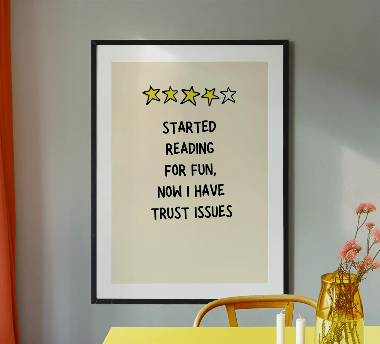 Stampa poster "Problemi di fiducia" Funny Bookworm poster da vintagepod