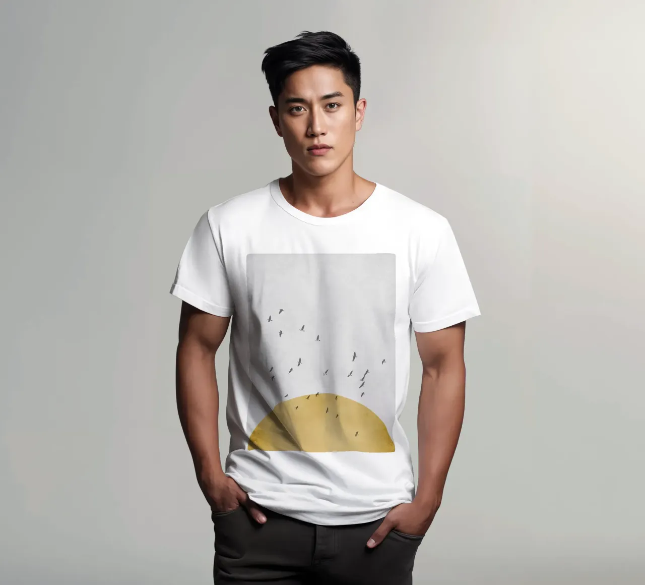 Mond mit vögeln T-Shirt von Mia Nissen