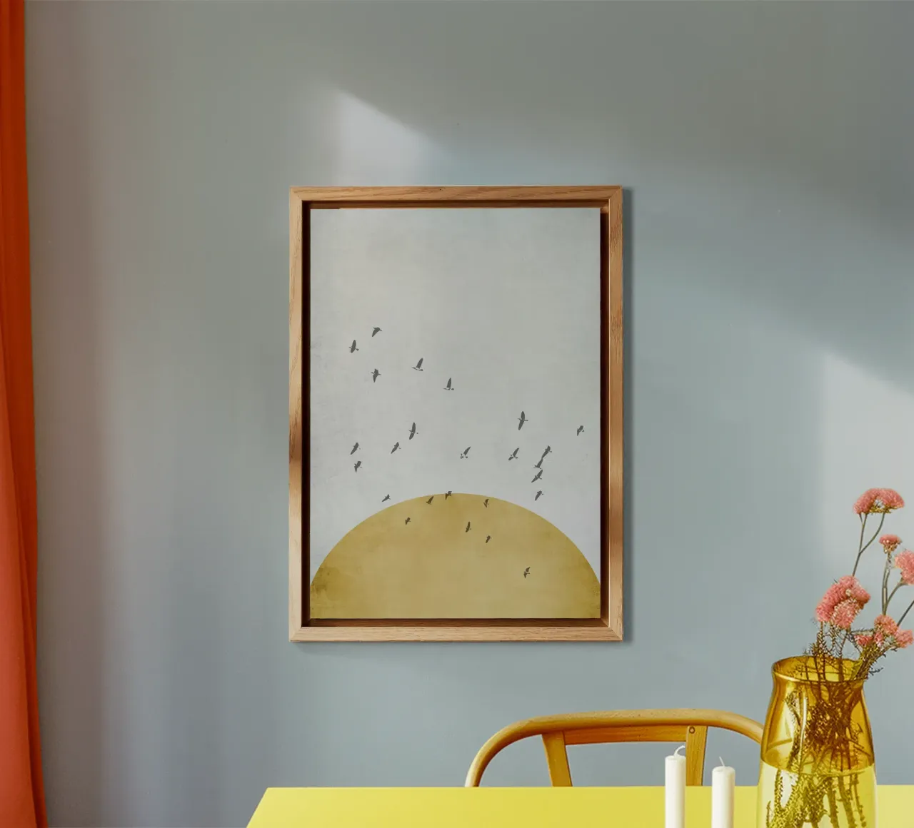 Moon with birds forex plate by Mia Nissen