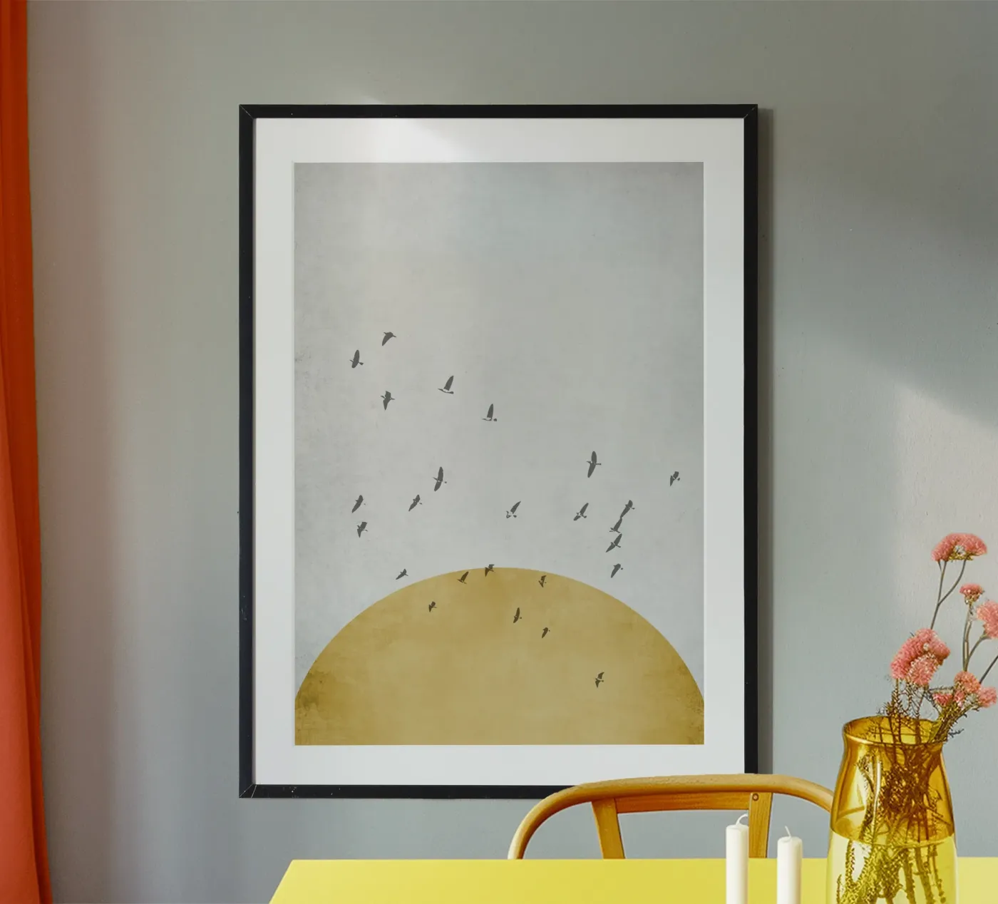 Luna con uccelli poster da Mia Nissen
