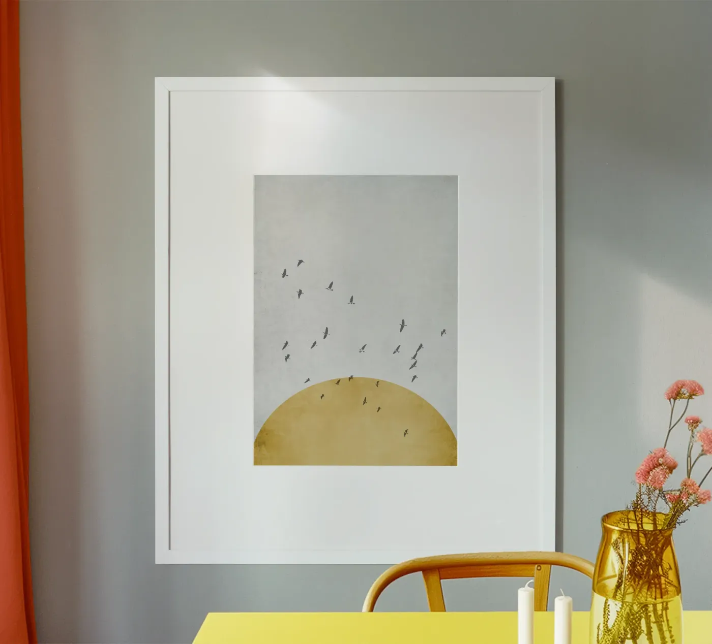 Luna con uccelli poster da Mia Nissen