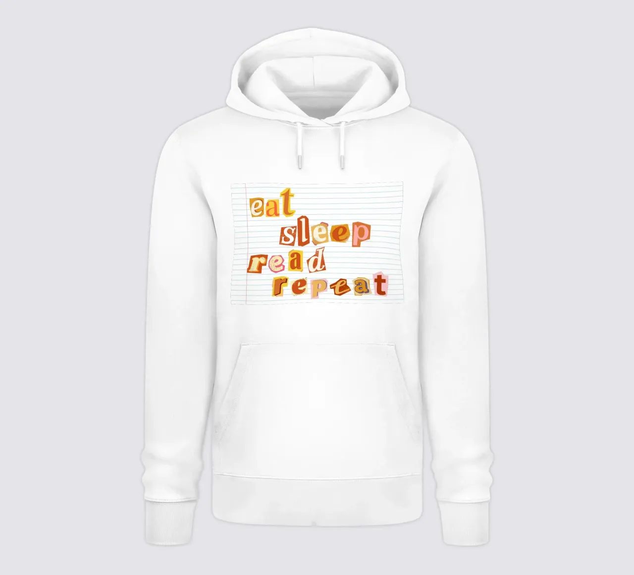 "Póster estilo nota de rescate "Eat Sleep Read Repeat sudadera con capucha de vintagepod