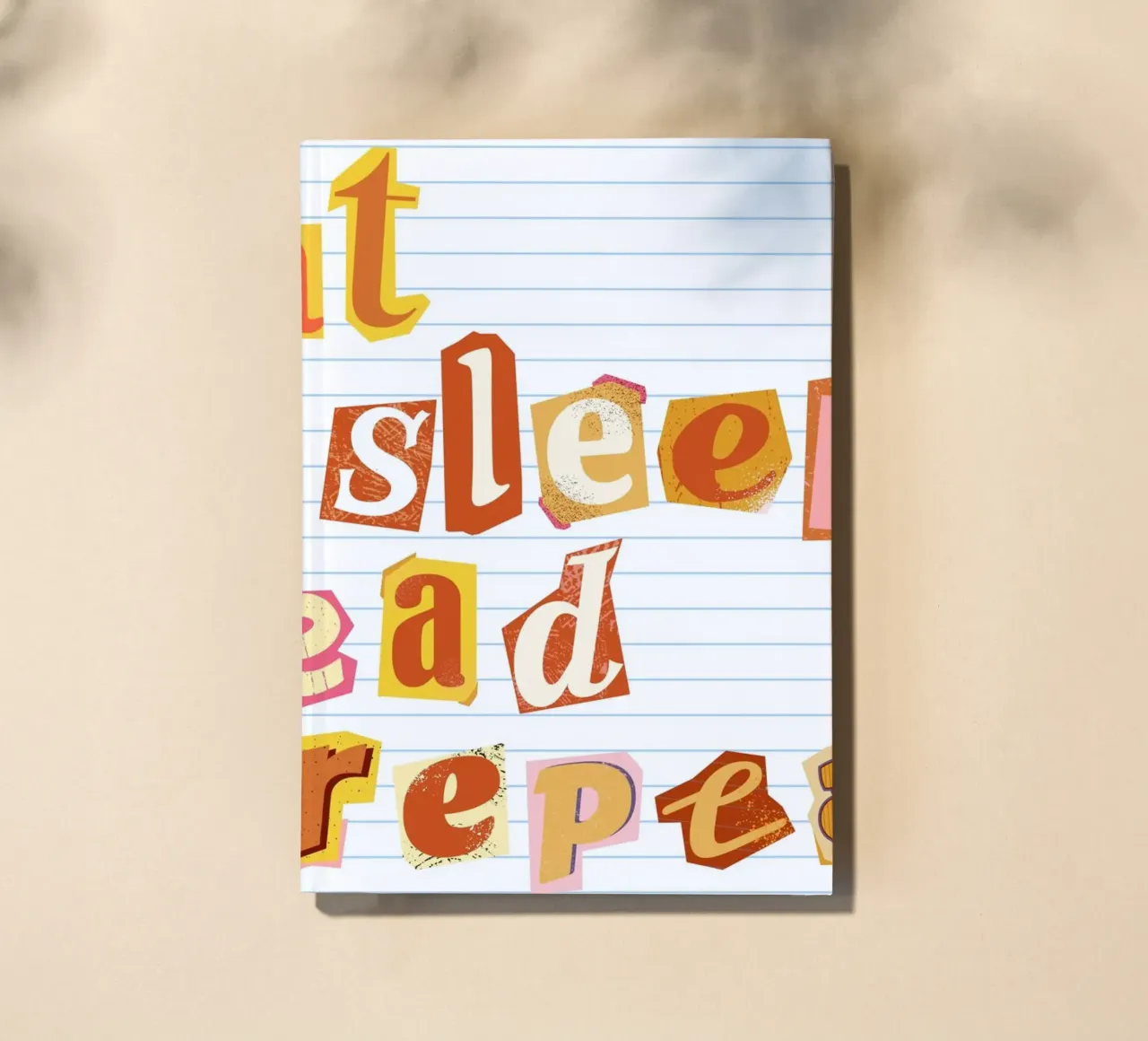"Eat Sleep Read Repeat" Ransom Note Style Poster notebook by vintagepod