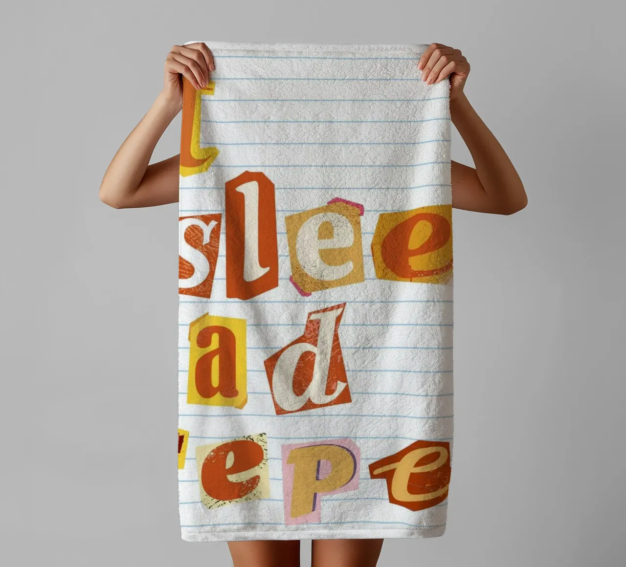 "Eat Sleep Read Repeat" Ransom Note Style Poster towel by vintagepod