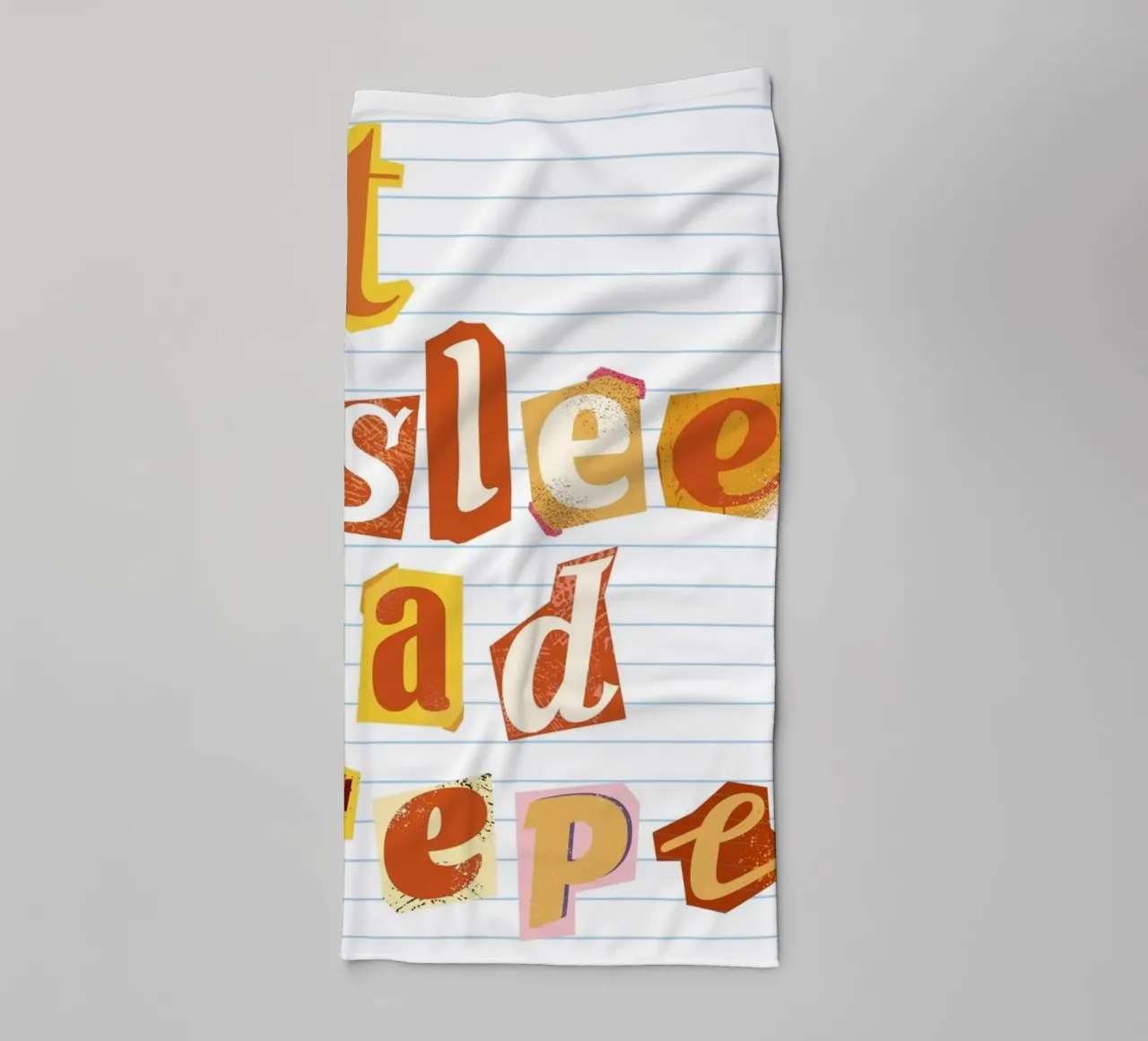 "Eat Sleep Read Repeat" Ransom Note Style Poster towel by vintagepod