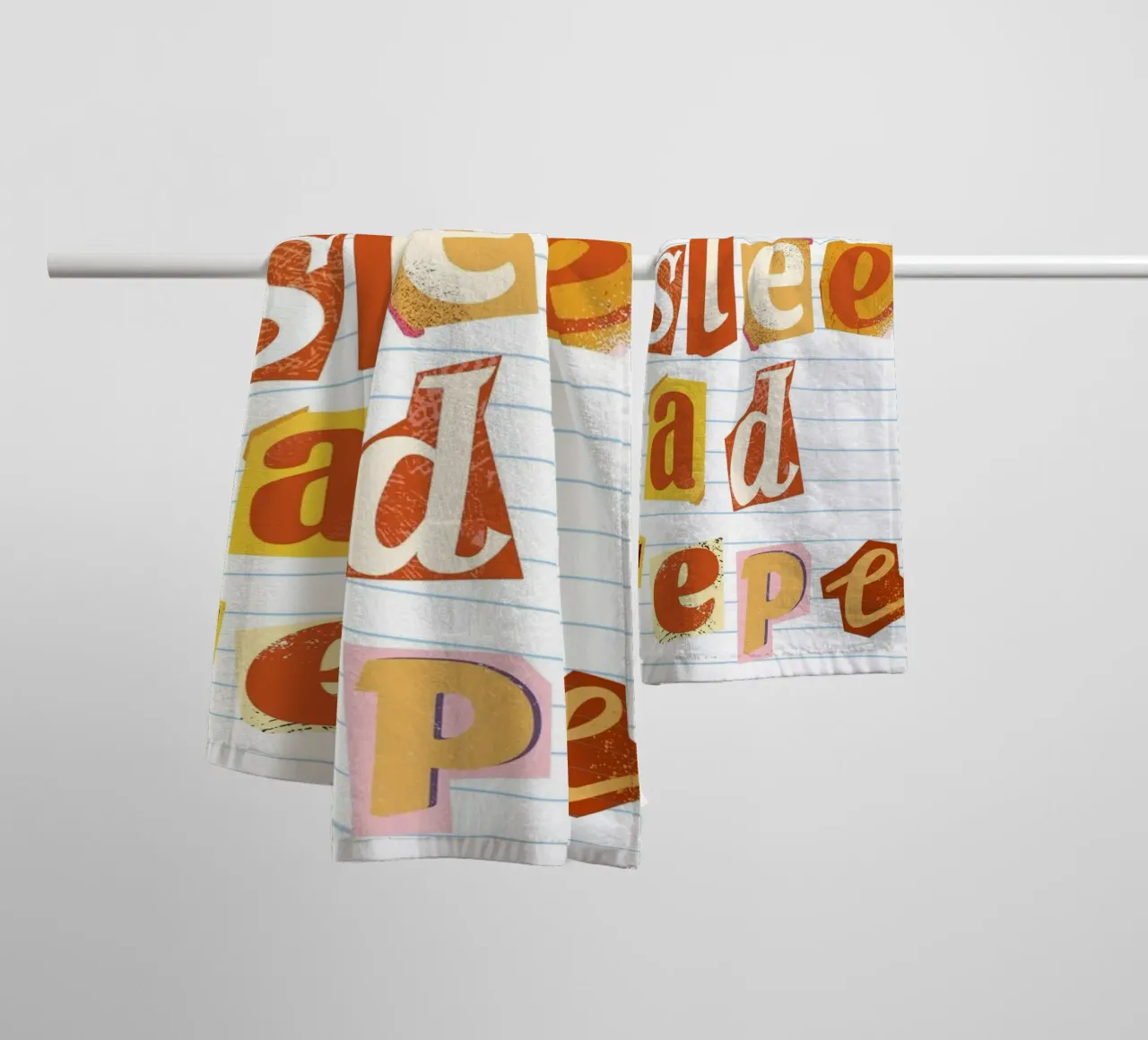 "Eat Sleep Read Repeat" Ransom Note Style Poster towel by vintagepod