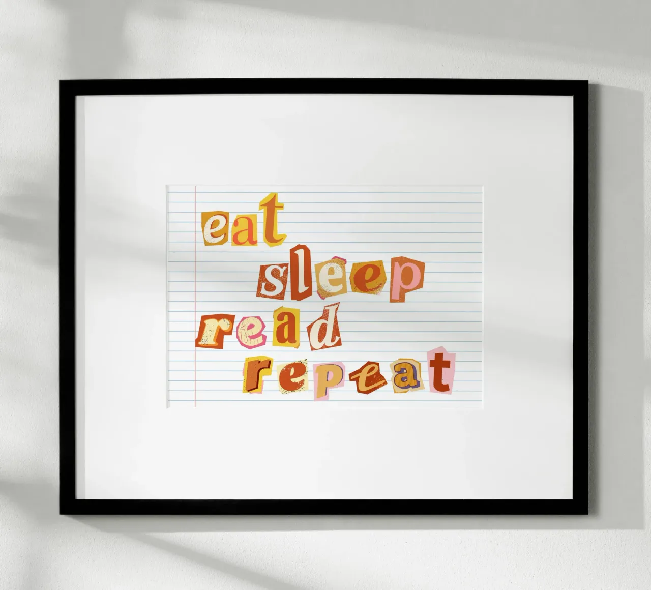 Poster in stile "Eat Sleep Read Repeat" (Mangiare, dormire, leggere, ripetere) poster da vintagepod