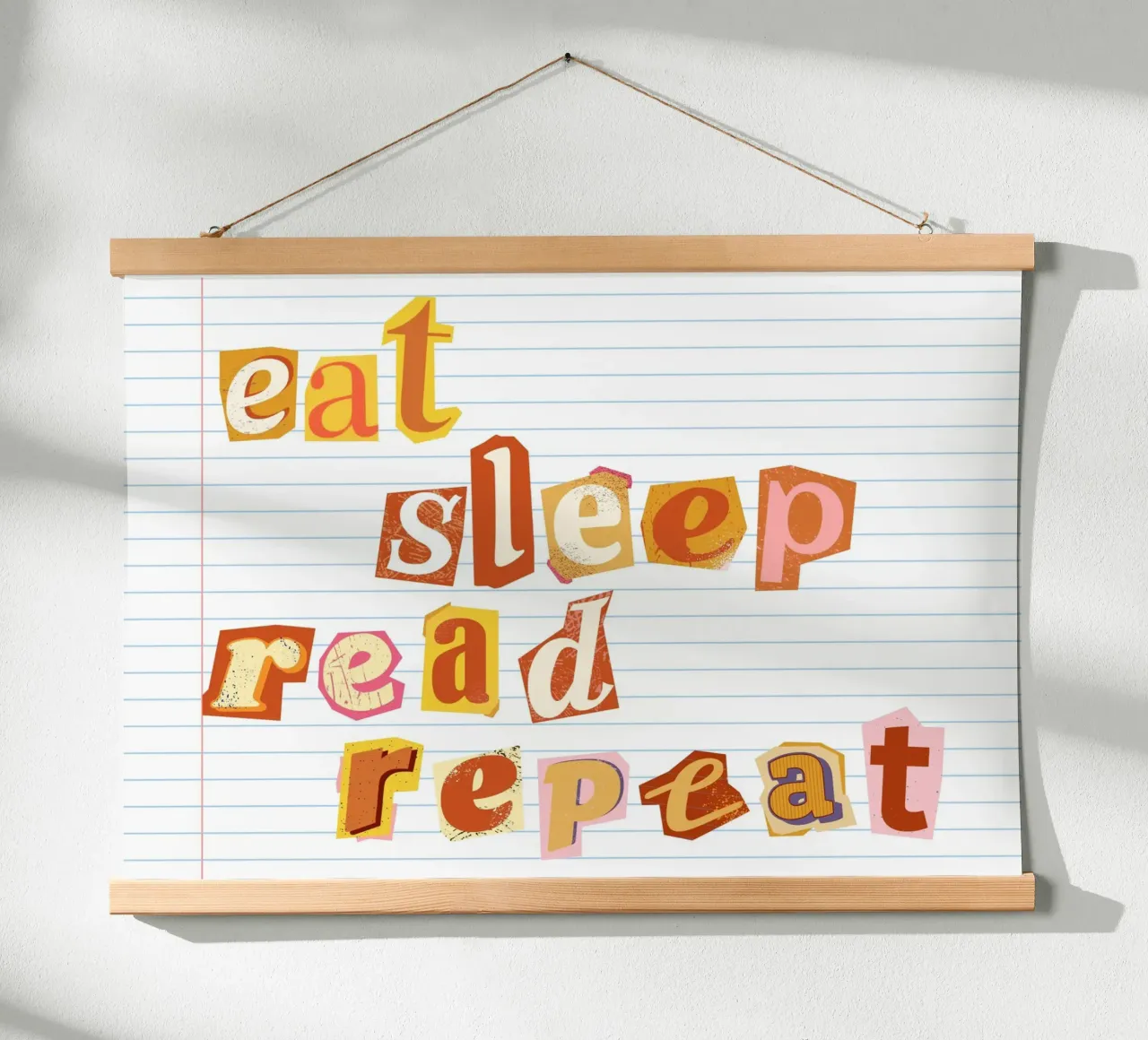 Poster in stile "Eat Sleep Read Repeat" (Mangiare, dormire, leggere, ripetere) poster da vintagepod