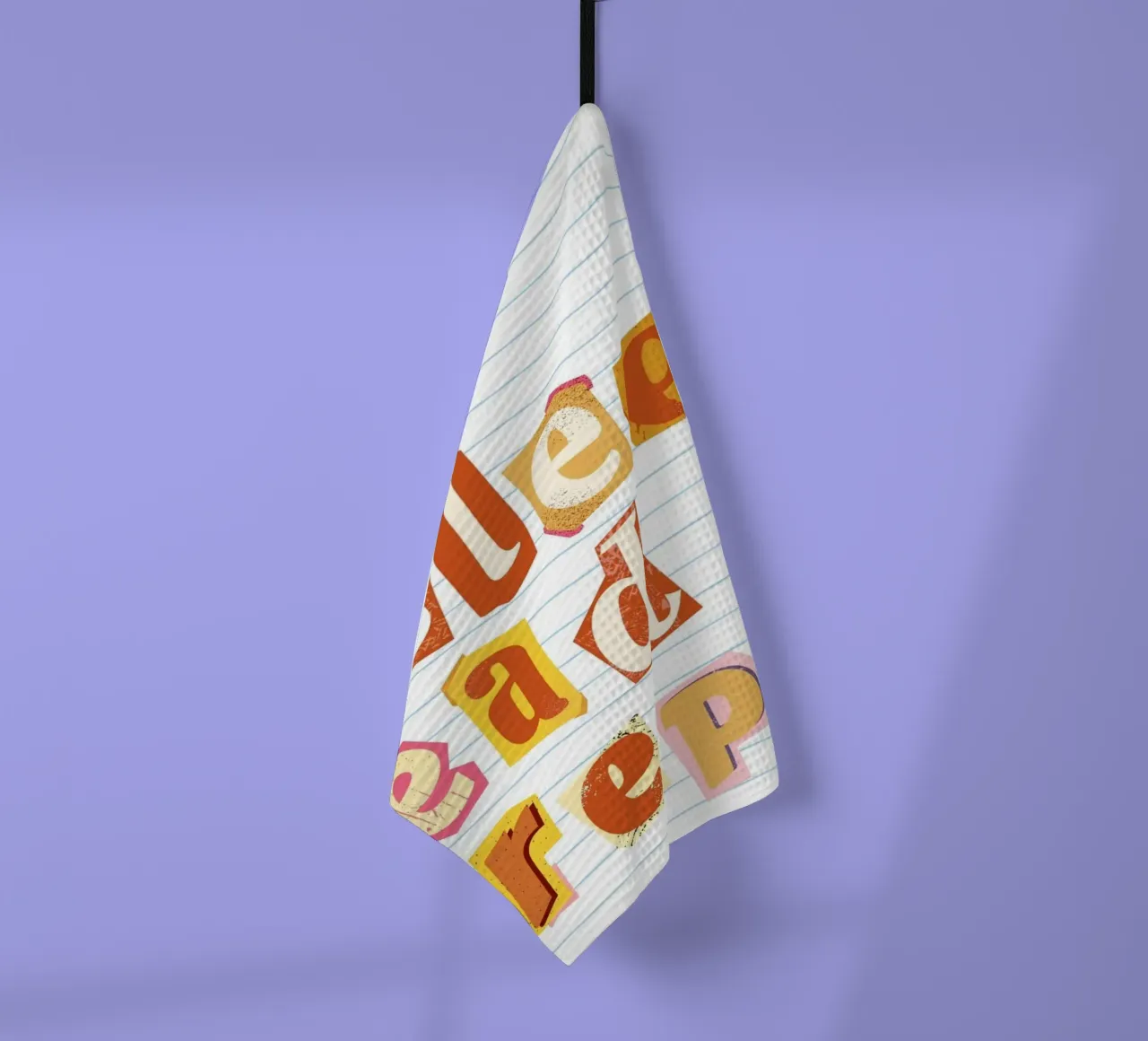 Eat Sleep Read Repeat" Affiche de type "Ransom Note" (note de rançon) torchon de vintagepod