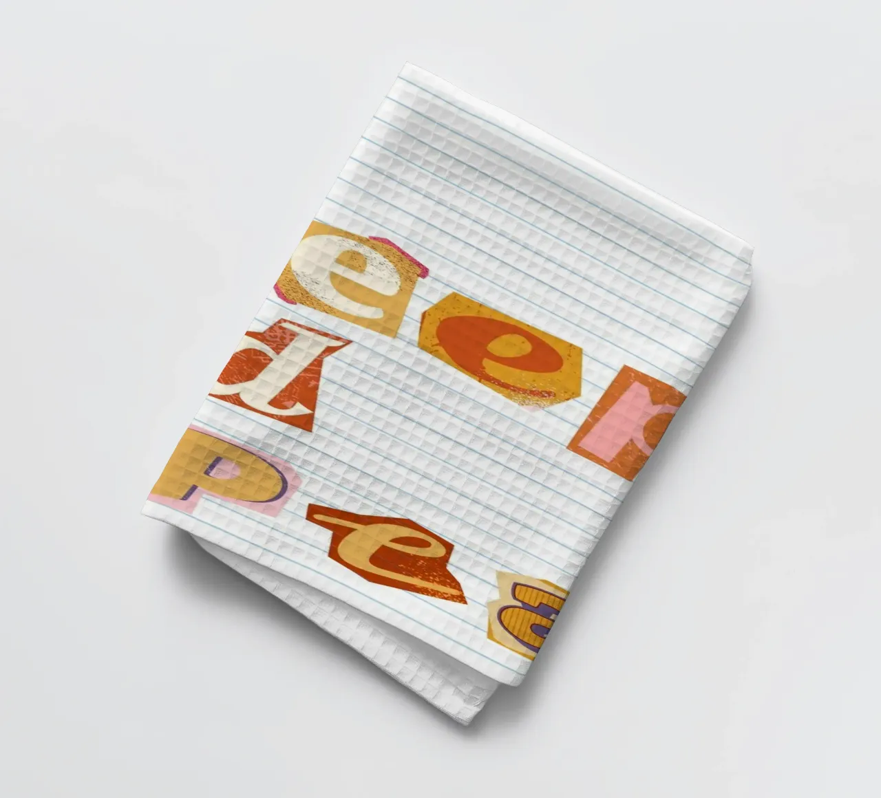 Eat Sleep Read Repeat" Affiche de type "Ransom Note" (note de rançon) torchon de vintagepod