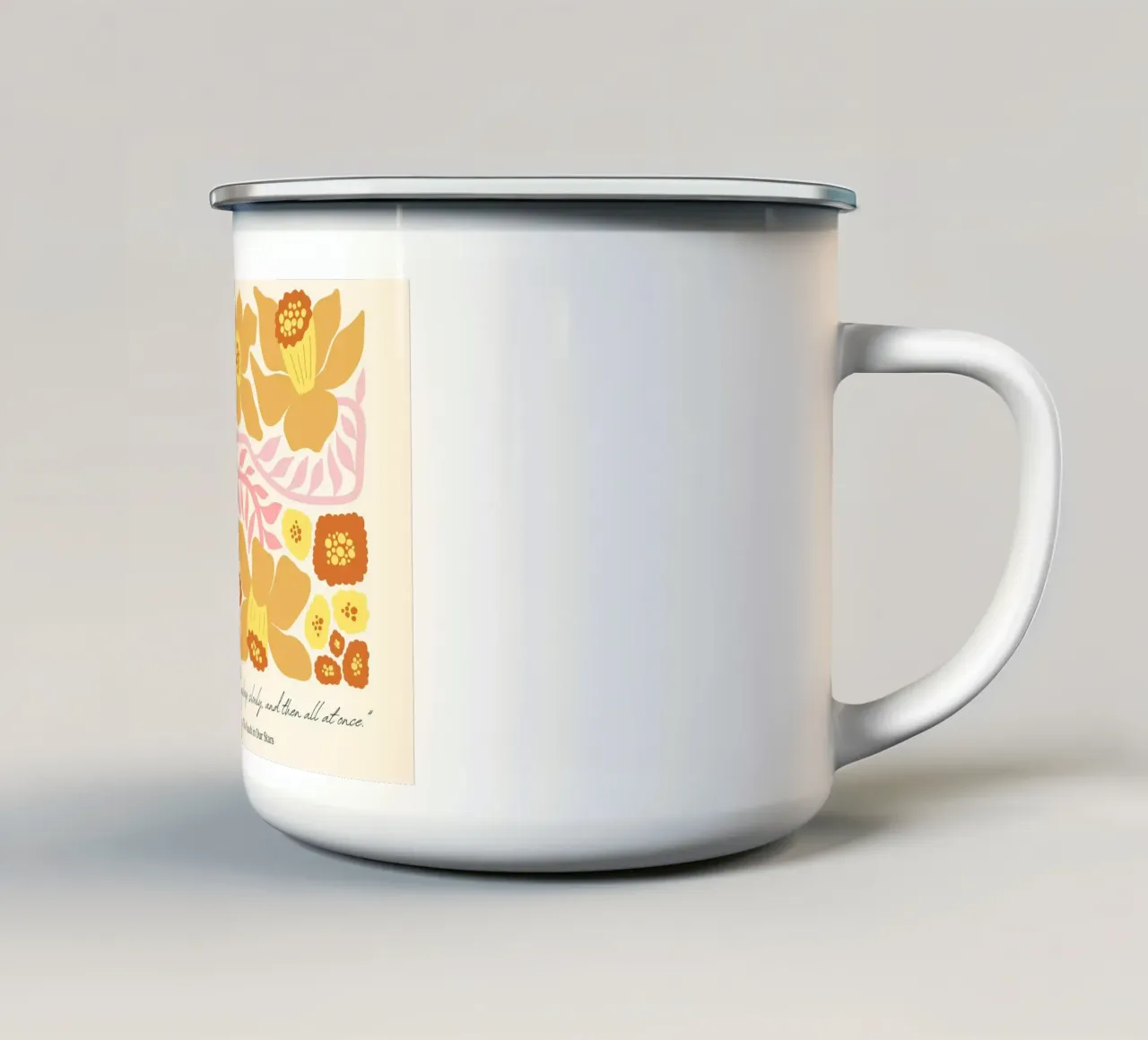 Poster floreale astratto "The Fault in Our Stars" di John Green tazza in smalto da vintagepod