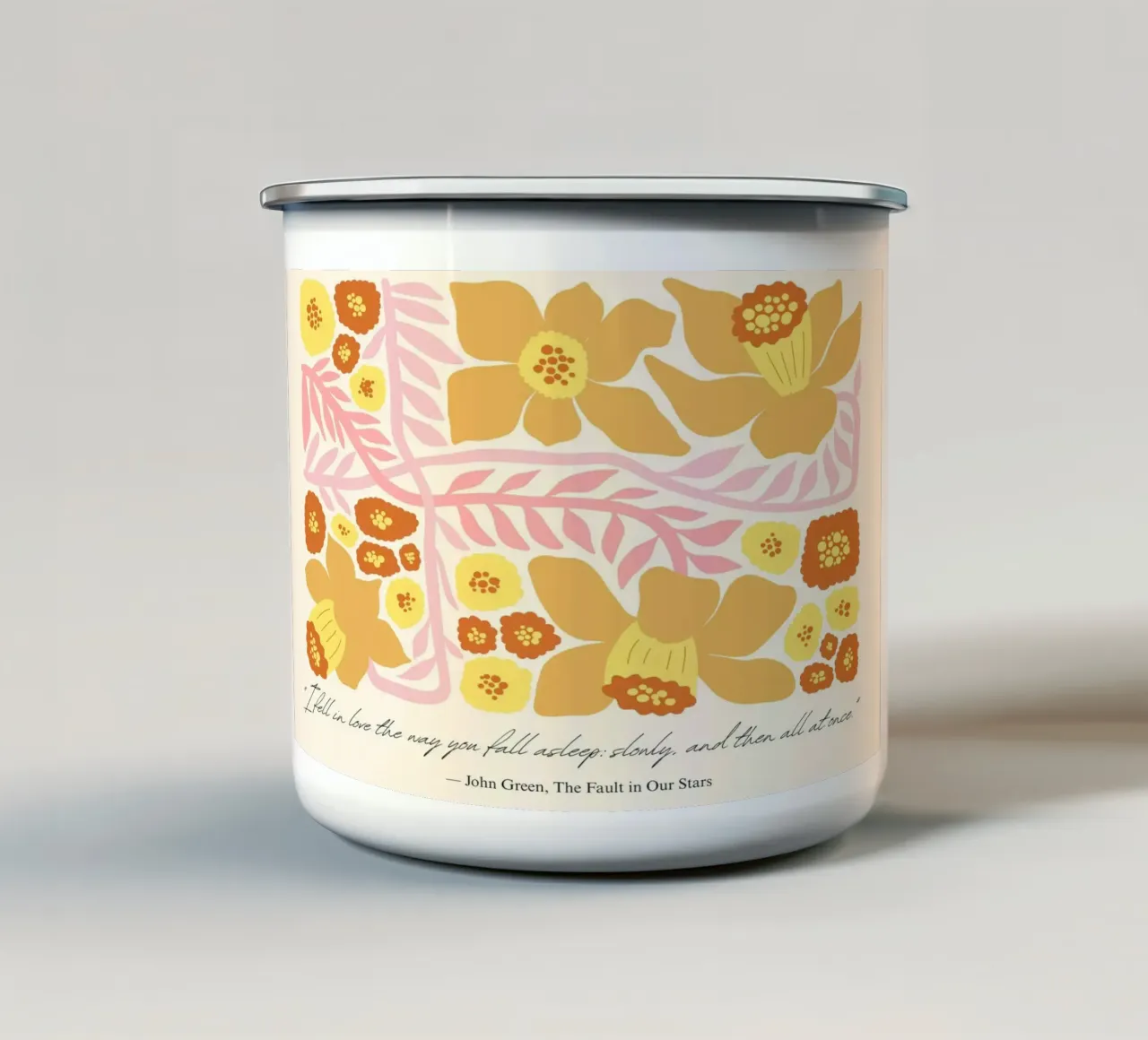 Poster floreale astratto "The Fault in Our Stars" di John Green tazza in smalto da vintagepod