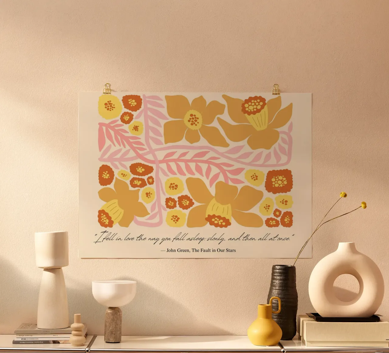John Green "The Fault in Our Stars" Abstraktes florales Poster Poster von vintagepod