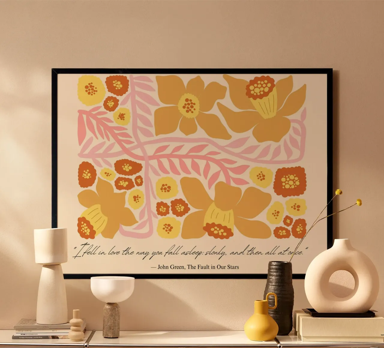 John Green "The Fault in Our Stars" Abstraktes florales Poster Poster von vintagepod